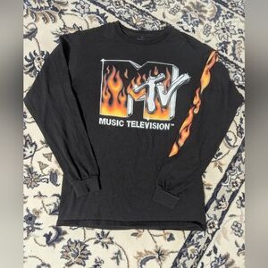 MTV Black Cotton Shirt with Graphic Design